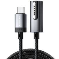 ESSAGER ES-X69 opletený nabíjecí kabel - USB-C na MagSafe 3 pro MacBook - 1 m - tmavě šedý