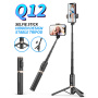Q12 Bluetooth selfie tyč s tripodem pro iPhone - bílá