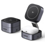 UGREEN Qi2 2v1 skládací magnetický bezdrátový stojánek pro iPhone / AirPods - 15W - tmavě šedý