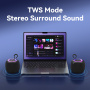 USAMS YX014 bezdrátový Bluetooth reproduktor s podsvícením - černý