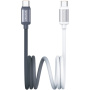 USAMS US-SJ757 dvoubarevný opletený nabíjecí a datový kabel - USB-C na USB-C - 1,2 m - šedobílý