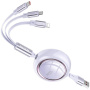 WEKOME Star Series 3v1 výsuvný nabíjecí a datový kabel - USB-A na USB-C / Lightning / micro USB - 1,2 m - fialový
