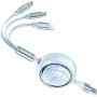 WEKOME Star Series 3v1 výsuvný nabíjecí a datový kabel - USB-A na USB-C / Lightning / micro USB - 1,2 m - modrý