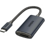 UGREEN 2v1 redukce se čtečkou karet - slot na SD / TF kartu na USB-C - tmavě šedá