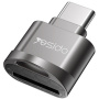 Yesido GS19 mini redukce se čtečkou karet - slot na TF kartu na USB-C - tmavě šedá