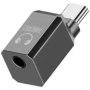 Mini audio redukce - 3,5 mm jack na USB-C - šedá