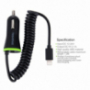 HAWEEL nabíječka do auta (2.1A) lightning / 8pin konektor - 1,2 m černá