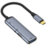 5v1 hub - 3,5 mm jack / 2x USB-C / 2x USB-A na USB-C - tmavě šedý