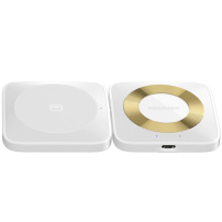 ESSAGER 2v1 bezdrátová nabíječka pro iPhone / AirPods - 15W - bílá