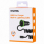 HAWEEL nabíječka do auta (2.1A) lightning / 8pin konektor - 1,2 m černá