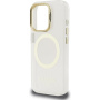 Guess IML Gold Outline kryt s výklopným stojánkem a MagSafe pro iPhone 15 Pro - čirý