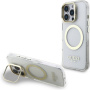 Guess IML Gold Outline kryt s výklopným stojánkem a MagSafe pro iPhone 16 Pro - čirý