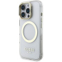 Guess IML Gold Outline kryt s výklopným stojánkem a MagSafe pro iPhone 16 Pro - čirý