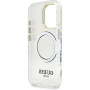 Guess IML Gold Outline kryt s výklopným stojánkem a MagSafe pro iPhone 16 Pro - čirý