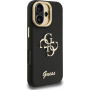 Guess Grained 4G Logo kryt s výklopným stojánkem pro iPhone 16 - černý