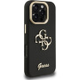 Guess Grained 4G Logo kryt s výklopným stojánkem pro iPhone 16 Pro Max - černý