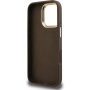 Guess 4G Metal Logo kryt s výklopným stojánkem pro iPhone 16 Pro Max - hnědý