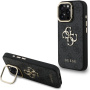 Guess 4G Metal Logo kryt s výklopným stojánkem pro iPhone 16 Pro Max - šedý