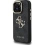 Guess 4G Metal Logo kryt s výklopným stojánkem pro iPhone 16 Pro Max - šedý