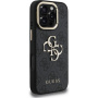 Guess 4G Metal Logo kryt s výklopným stojánkem pro iPhone 16 Pro Max - šedý