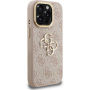 Guess 4G Metal Logo kryt s výklopným stojánkem pro iPhone 15 Pro - růžový