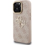 Guess 4G Metal Logo kryt s výklopným stojánkem pro iPhone 16 Pro Max - růžový