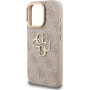 Guess 4G Metal Logo kryt s výklopným stojánkem pro iPhone 16 Pro Max - růžový