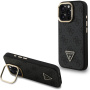 Guess 4G Strass Triangle Logo kryt s výklopným stojánkem a MagSafe pro iPhone 16 Pro Max - šedý