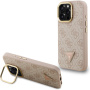 Guess 4G Strass Triangle Logo kryt s výklopným stojánkem a MagSafe pro iPhone 16 Pro Max - růžový