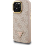 Guess 4G Strass Triangle Logo kryt s výklopným stojánkem a MagSafe pro iPhone 16 Pro Max - růžový