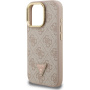Guess 4G Strass Triangle Logo kryt s výklopným stojánkem a MagSafe pro iPhone 16 Pro Max - růžový