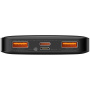 Baseus Bipow powerbanka s porty USB-C / 2x USB-A - 10 000 mAh - černá