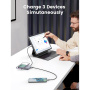 UGREEN Mini bezdrátová MagSafe powerbanka s porty USB-C / USB-A - 10 000 mAh - šedá