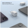 FIXED Mini GaN sada adaptéru s portem USB-C a kabelu USB-C na USB-C - 20W - 1,2 m - bílá