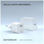 FIXED Mini GaN sada adaptéru s portem USB-C a kabelu USB-C na USB-C - 20W - 1,2 m - bílá
