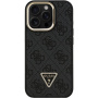 Guess 4G Strass Triangle Logo kryt s výklopným stojánkem a MagSafe pro iPhone 16 Pro Max - šedý