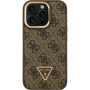 Guess 4G Strass Triangle Logo kryt s výklopným stojánkem a MagSafe pro iPhone 16 Pro Max - hnědý