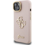 Guess Grained 4G Logo kryt s výklopným stojánkem pro iPhone 13 - růžový