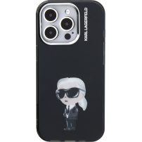 Karl Lagerfeld IML Aquarelle Karl kryt pro iPhone 15 Pro - černý