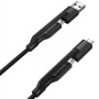 Nomad Kevlar 2v1 opletený nabíjecí kabel - USB-C / USB-A na USB-C / micro USB - 30 cm - černý