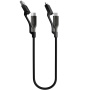 Nomad Kevlar 2v1 opletený nabíjecí kabel - USB-C / USB-A na USB-C / micro USB - 30 cm - černý