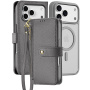 DUX DUCIS Lawa 2v1 odnímatelné flipové pouzdro s MagSafe a peněženkou pro iPhone 17 Pro Max / 18 Pro Max - šedé