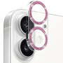 NORTHJO tvrzené sklo se třpytivými rámečky k ochraně čoček fotoaparátu pro iPhone 17 - růžové