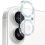 NORTHJO tvrzené sklo se třpytivými rámečky k ochraně čoček fotoaparátu pro iPhone 17 - světle modré