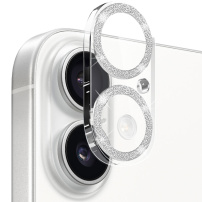 NORTHJO tvrzené sklo se třpytivými rámečky k ochraně čoček fotoaparátu pro iPhone 17 - stříbrné