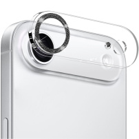 NORTHJO tvrzené sklo se třpytivými rámečky k ochraně čoček fotoaparátu pro iPhone Air - černé