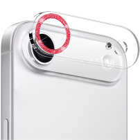 NORTHJO tvrzené sklo se třpytivými rámečky k ochraně čoček fotoaparátu pro iPhone Air - červené