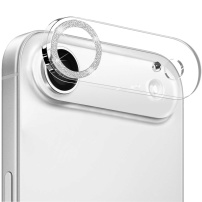 NORTHJO tvrzené sklo se třpytivými rámečky k ochraně čoček fotoaparátu pro iPhone Air - stříbrné