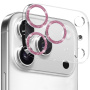 NORTHJO tvrzené sklo se třpytivými rámečky k ochraně čoček fotoaparátu pro iPhone 17 Pro Max - růžové