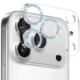 NORTHJO tvrzené sklo se třpytivými rámečky k ochraně čoček fotoaparátu pro iPhone 17 Pro Max - světle modré